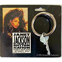 Janet Jackson 1989 Rhythm Nation RARE Key Hoop Earring Vintage