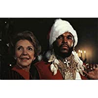 Nancy Reagan and Mr. T. at 1984 White House Christmas Festivities Original Vintage Postcard