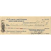 1918 Pattison Brothers Kentucky Bourbon Covington Ky. Cancelled Check Pre Pro
