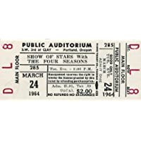FOUR SEASONS FRANKIE VALLI 1964 Unused Concert Ticket