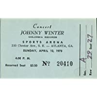 JOHNNY WINTER 1970 Unused Concert Ticket Atlanta