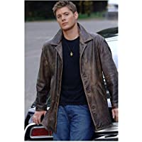 Sexy Dean Winchester in Brown Leather Jacket Leaning Back Against His Car - 8x10 Photograph / Photo - HQ - Supernatural