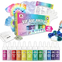 Doodlehog Easy Tie Dye Party Kit for Kids, Adults, and Groups. Create Vibrant Designs with Non-Toxic Dye. 12 Colors…