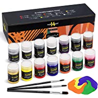 Magicfly Permanent Soft Fabric Paint Set, Set of 14 (20ml Each) Textile Paints with 3 Brushes, No Heating Needed…
