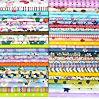 Quilting Fabric, Misscrafts 25pcs 8" x 8" (20cm x 20cm) Cotton Craft Fabric Bundle Patchwork Pre-Cut Quilt Squares for…