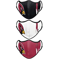 FOCO NFL unisex-adult NFL Team Logo Sport Reusable Washable Fashion Face Cover Mask 3-pack