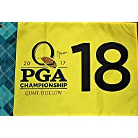 Justin Thomas Signed 2017 PGA Championship Golf Flag w/COA Quail Hollow Yellow