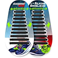 Diagonal One No Tie Shoelaces for Kids and Adults - Elastic Silicone Laces