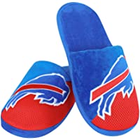 FOCO Mens NFL Team Logo Staycation Plush House Shoes Slide Slippers