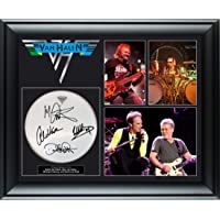 Van Halen Autographed Drumhead Framed Photo Display Eddie Plus