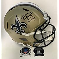 Drew Brees Autographed Hand Signed Riddell New Orleans Saints Speed Full Size Football Helmet - BAS Beckett…