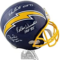 Winslow, Joiner, Fouts HOF Autographed Chargers Full-Size Football Helmet - JSA - Autographed NFL Helmets