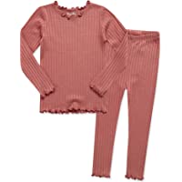VAENAIT BABY 12M-12Y Kids Unisex Girls & Boys Soft Comfy Modal Tencel Shirring Solid Sleepwear Pajamas 2pcs Set