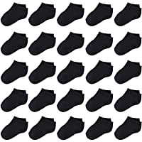 Duufin 25 Pairs Toddler Ankle Socks Low Cut Kids Half Cushion Socks Low Rise Ankle Socks for Boys and Girls