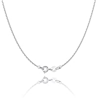 Jewlpire 925 Sterling Silver Chain Necklace Chain for Women Girls 1.1mm Cable Chain Necklace Upgraded Spring-Ring Clasp…