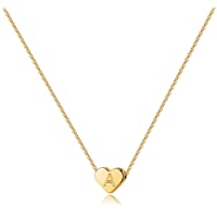 Heart Initial Necklaces for Women Girls - 14K Gold Filled Heart Pendant Letter Alphabet Necklace, Tiny Initial Necklaces…