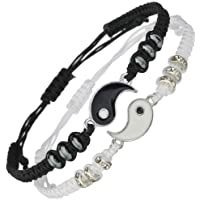 Best Friend Bracelets for 2 Matching Yin Yang Adjustable Cord Bracelet for Bff Friendship Relationship Boyfriend…