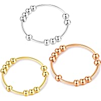 3pcs/lot Fidget Ring Anxiety Rings for Women, Anti Anxiety Rings Worry Rings Beads Fidget Spinner Rings for Girls Men
