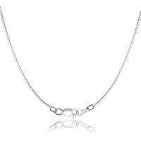 Jewlpire 925 Sterling Silver Chain for Women Girls 0.8mm Box Chain Lobster Claw Clasp - Italian Necklace Chain - Super…