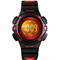 CakCity Kids Watches Digital Outdoor Sport Waterproof Electrical EL-Lights Watches with Alarm Luminous Stopwatch Casual…
