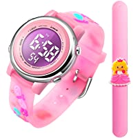 Unicorn Kids Watch and Silicone Wristband Cute 3D Cartoon Waterproof Toddler Wrist Digital Watch 7 Color Lights Watch…