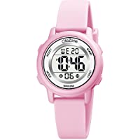 Kids Watch Girls Digital 7-Color Flashing Light Water Resistant 164FT Alarm for Age 5-10 1721