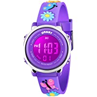 Kids Watch 3D Cartoon Toddler Wrist Digital Watch Waterproof 7 Color Lights with Alarm Stopwatch for 3-10 Year Boys…