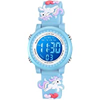 Venhoo Kids Watches 3D Cartoon Waterproof 7 Color Lights Toddler Wrist Digital Watch with Alarm Stopwatch for 3-10 Year…
