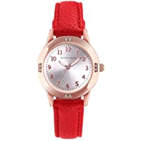 Timex Girls' My First Easy Reader Quartz Analog Synthetic Leather Strap, Pink, 12 Casual Watch (Model: T790819J)
