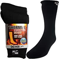 DG Hill (2pk) Mens Thick Heat Trapping Insulated Boot Thermal Socks Pack Warm Winter Crew For Cold Weather
