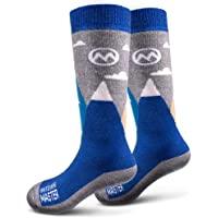 OutdoorMaster Kids Ski Socks - Merino Wool Blend, OTC Design w/Non-Slip Cuff