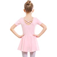 Stelle Girls Ballet Short Sleeve Dress Leotard for Dance, Gymnastics and Ballet(Toddler/Little Girl/Big Girl)