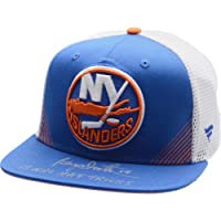 Bryan Trottier New York Islanders Autographed Blue Fanatics Snapback Cap with"18 NHL Hat Tricks" Inscription - Limited…