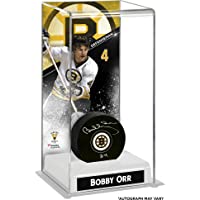 Bobby Orr Boston Bruins Autographed Puck with Deluxe Tall Hockey Puck Case - Autographed NHL Pucks