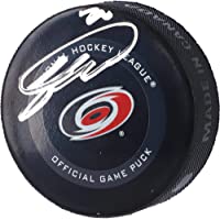 Sebastian Aho Carolina Hurricanes Autographed 2019 Model Official Game Puck - Autographed NHL Pucks