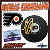 NICKLAS GROSSMANN Signed PHILADELPHIA FLYERS Hockey Puck w/COA #2 - Autographed NHL Pucks