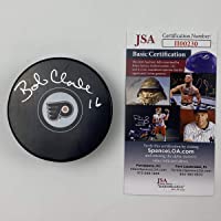 Autographed/Signed Bobby Bob Clarke Philadelphia Flyers Logo Hockey Puck JSA COA