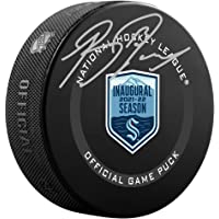 Brandon Tanev Seattle Kraken Autographed Inaugural Season Official Game Puck - Autographed NHL Pucks