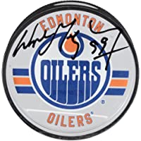 Wayne Gretzky Edmonton Oilers Autographed Acrylic Hockey Puck - Upper Deck - Autographed NHL Pucks