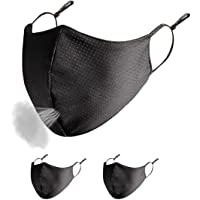 Borgasets Face Mask Washable Reusable Exercise Breathable Men Women Adults Outdoor Black