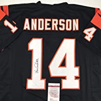 Autographed/Signed Ken Anderson Cincinnati Black Football Jersey JSA COA
