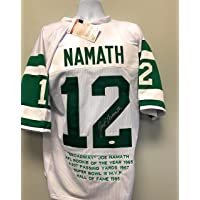 Joe Namath New York Jets Signed Autograph Custom Jersey White Embroidered Stats JSA Certified