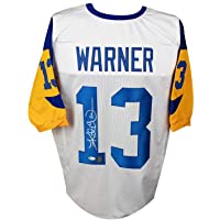 Kurt Warner Autographed St Louis Rams Custom Football Jersey - BAS COA