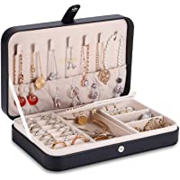 LANDICI Small Jewelry Box for Women Girls,PU Leather Travel Jewelry Organizer Case,Portable Jewellery Storage Holder…