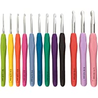 BeCraftee Crochet Hooks Kit - Set of 12 Extra-Long Crocheting Needles with Soft, Ergonomic Rubber Grips and 12 Hook…