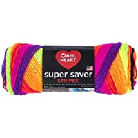 RED HEART Super Saver Yarn, 5 ounces, Bright Stripe