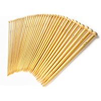 LIHAO 36 PCS Bamboo Knitting Needles Set (18 Sizes From 2.0mm to 10.0mm)