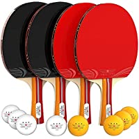 Nibiru Sport Ping Pong Paddles Set of 4 - Table Tennis Paddles, 8 Balls, Storage Case - Table Tennis Rackets & Game…