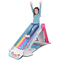 Pop2Play Kids Slide Indoor Playground for Toddlers – StrongFold Technology Cardboard Toddler Slide (Rainbow)