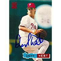 Dave West autographed Baseball Card (Philadelphia Phillies) 1994 Topps Stadium Club #130
